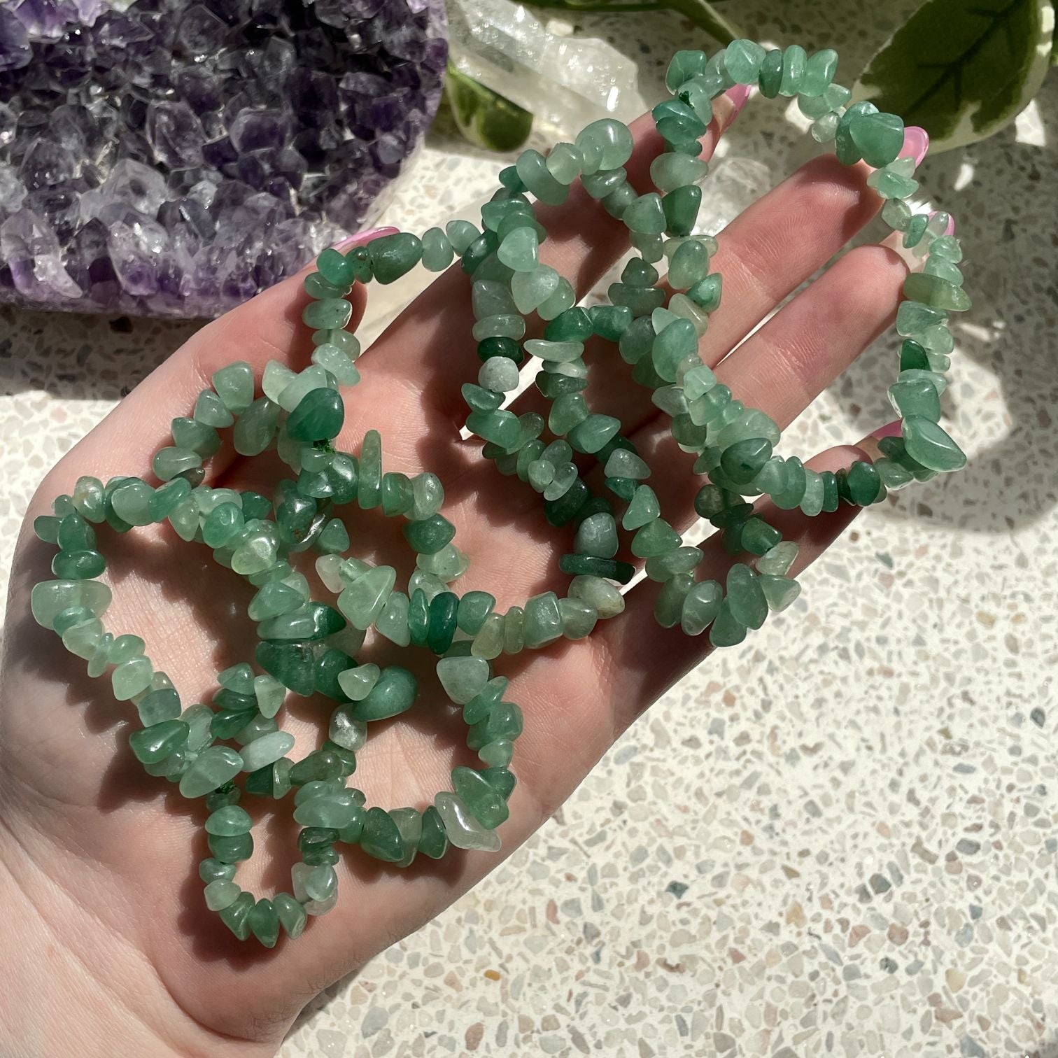 Green Aventurine Chip Bracelet Q1/A Green Aventurine Chip Bracelet Q1/A